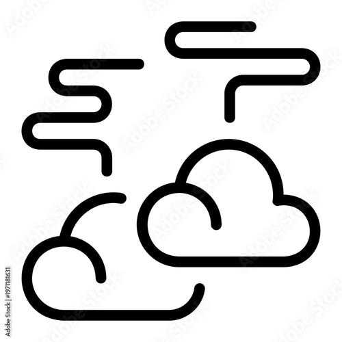 fog cloud line icon