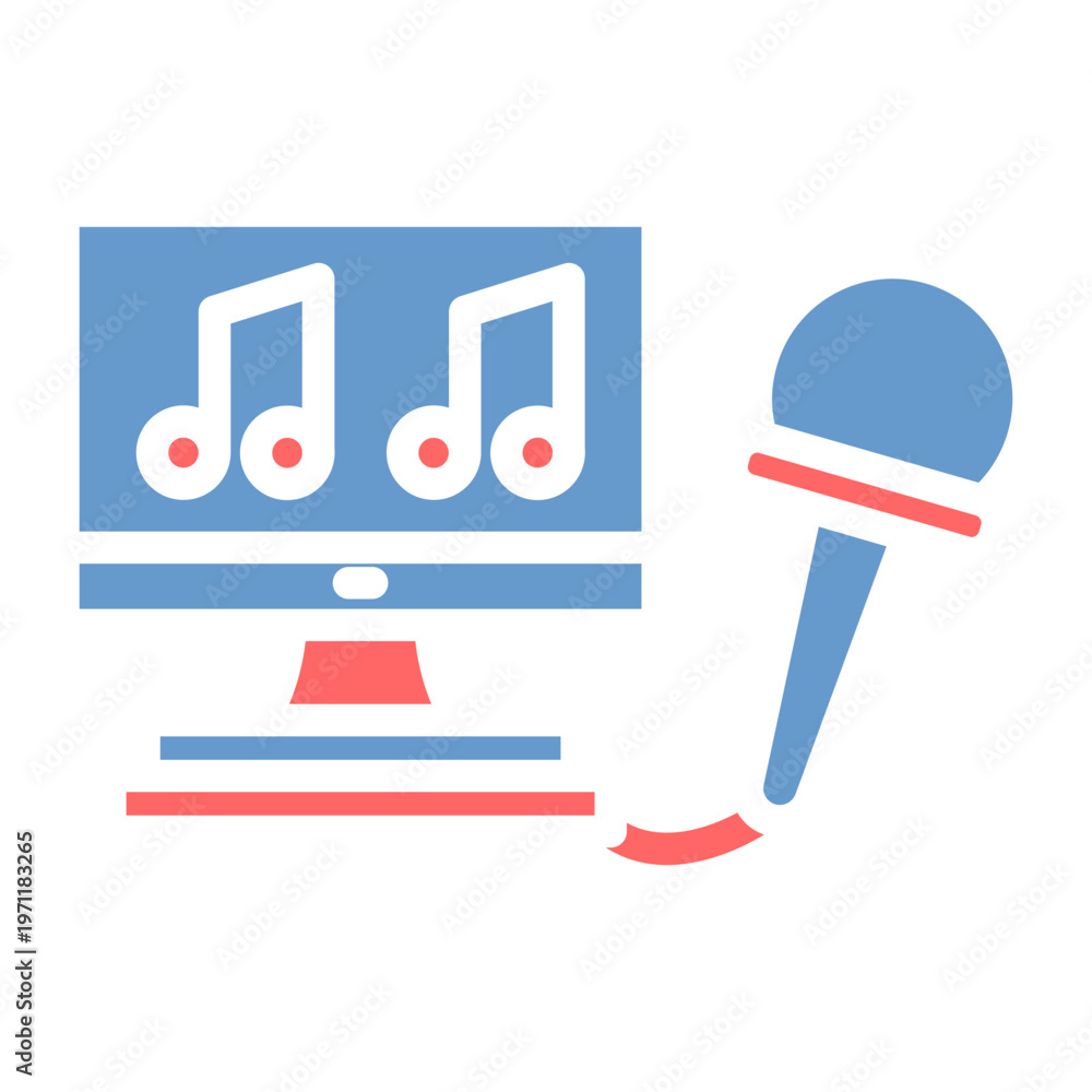 Obraz premium Karaoke Screen Vector Icon