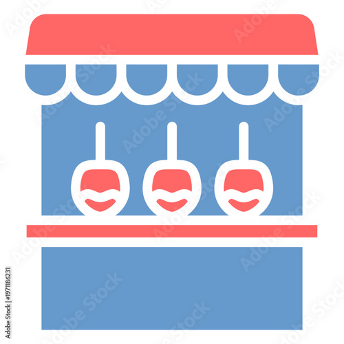 Toffee Apple Stall Vector Icon