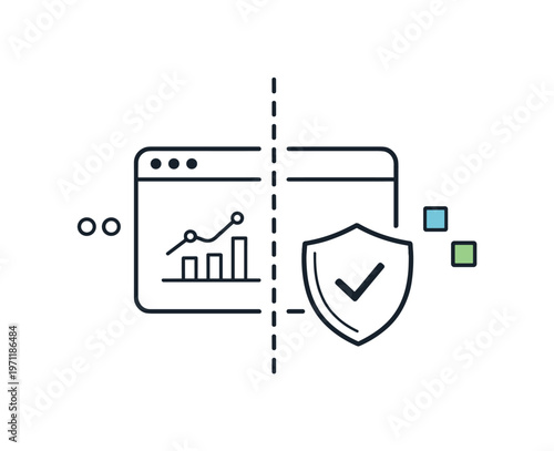 Privacy sandbox and restricted data tracking in modern web environments with limited third-party access, a simple browser window combined with a small