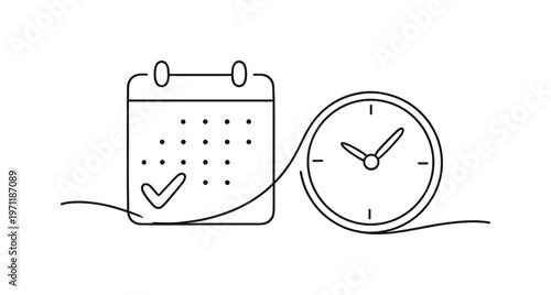 Time management and structured daily planning for achieving professional and personal goals in a fast paced environment, a calendar icon smoothly