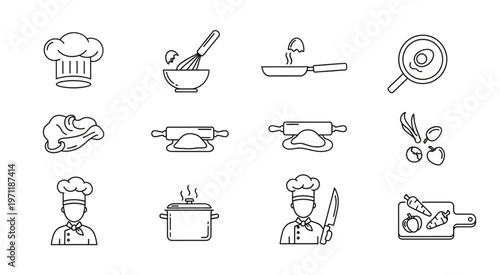 Chefs tools and cooking utensils illustration, perfect for culinary projects.