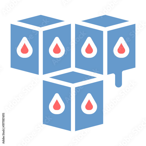 Ice Cubes Vector Icon