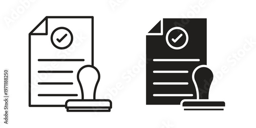Approved document icon concepts pack. icon set vector illustrations eps10