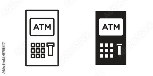 Atm icon concepts pack. icon set vector illustrations eps10