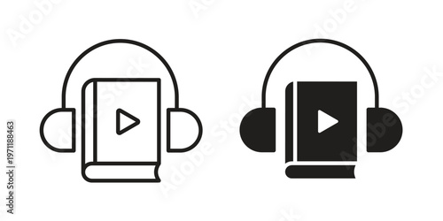 Audiobook icon concepts pack. icon set vector illustrations eps10