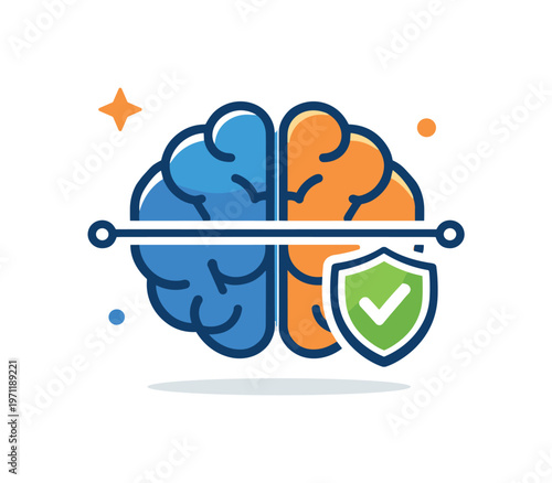 Ethical AI boundaries and responsible system design focused on defining limits and preventing harmful automated decisions in technology, a brain