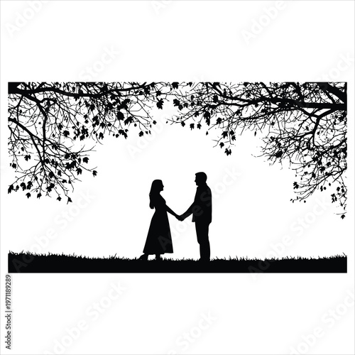 silhouette of a couple