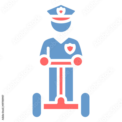 Police Officer On Self Balancing Transporter Vector Icon