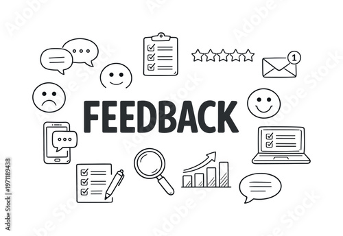 Customer feedback and review collection concept focused on gathering opinions, improving services and understanding user experience in a structured