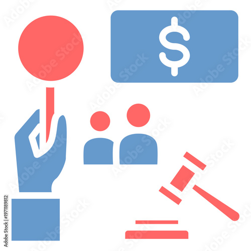 Auction Fundraiser Vector Icon