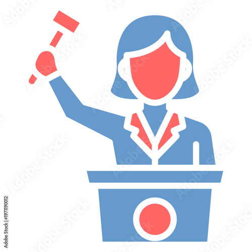 Auctioneer Female Vector Icon