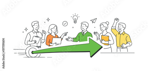 A simple clarity of next step scenario where professionals instantly understand what action to take in a workflow without confusion, using a visual