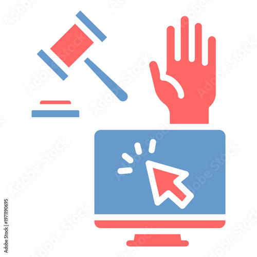 Online Bidding Vector Icon
