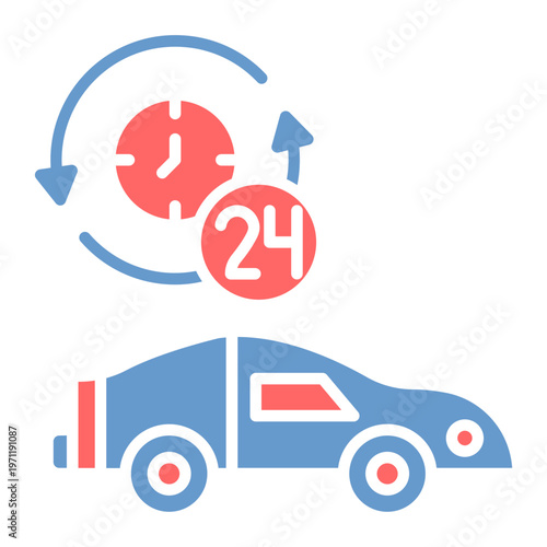 24 Hours Service Vector Icon