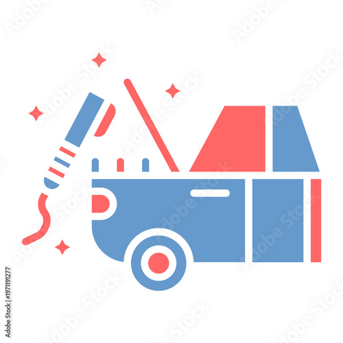 Car Trunk Cleaning Vector Icon