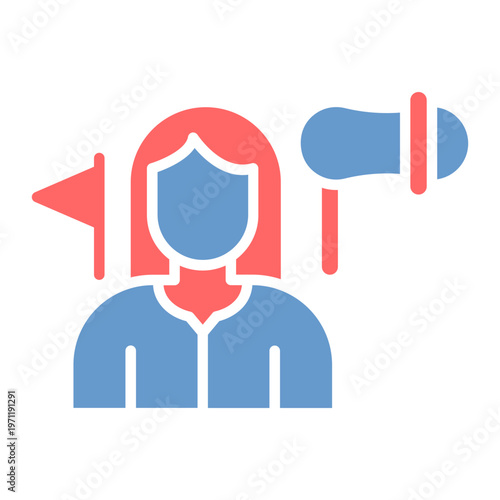 Tour Guide Female Vector Icon