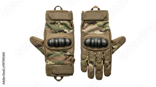 Obraz na płótnie Tactical military combat gloves with hard knuckle protection