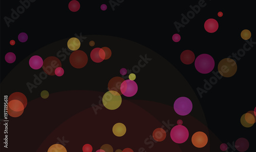 Red and yellow bokeh light particles abstract vector background for digital website banner.