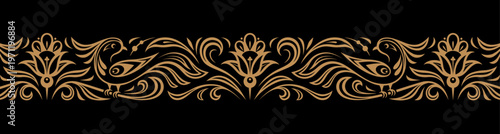Photos Golden birds and flowers