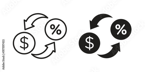 Exchange rate icon concepts pack. icon set vector illustrations eps10