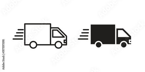 Fast shipping delivery truck icon concepts pack. icon set vector illustrations eps10