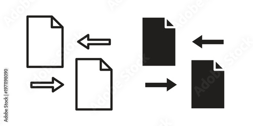 File transfer icon concepts pack. icon set vector illustrations eps10