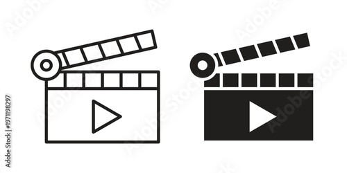 Film clapperboard icon concepts pack. icon set vector illustrations eps10