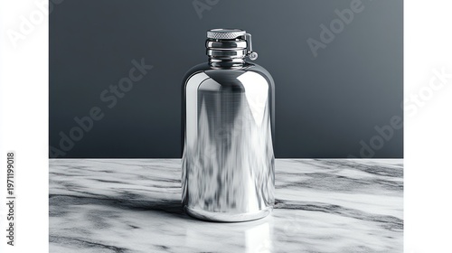 Elegant Stainless Steel Cocktail Shaker on Marble Surface