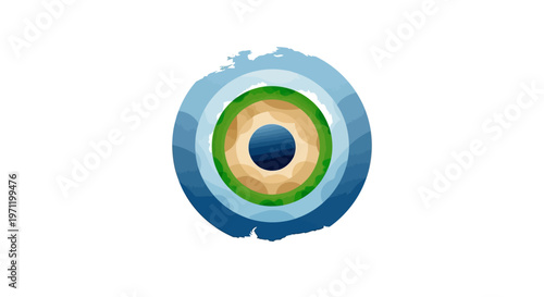Colorful concentric circles design element.