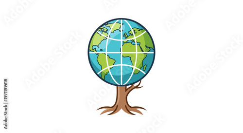 Globe Tree Earth Environment Concept.