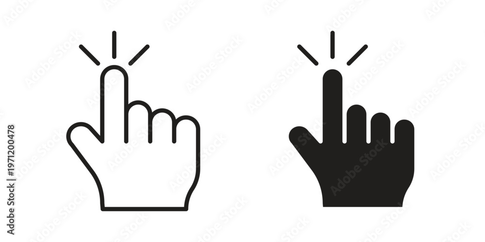 Obraz premium Hand click icon concepts pack. icon set vector illustrations eps10