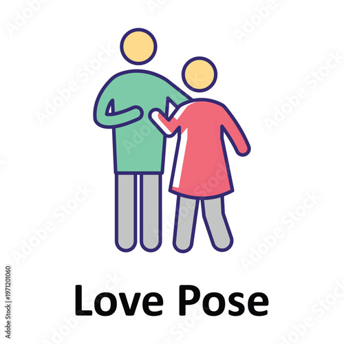Love Pose Vector icon which can easily modify or edit