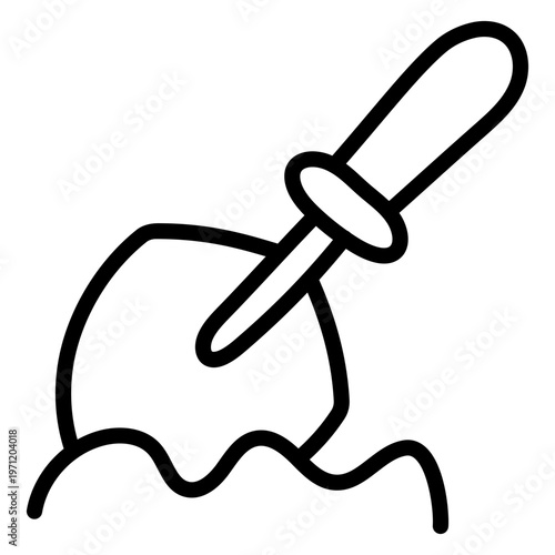 Vector design of trowel, linear icon 