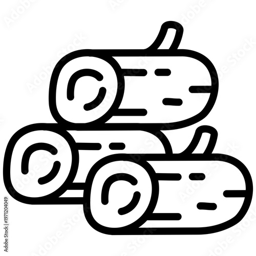 Unique design icon of wood logs