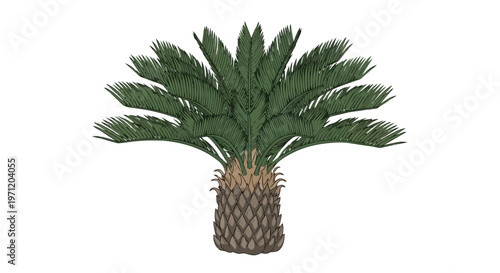 Sago Palm Tree Isolated on White Background