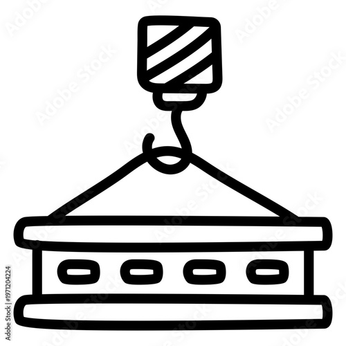 A unique design icon of girder lifting 