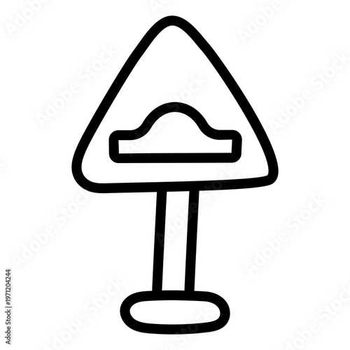 Editable design icon of speed hump board  