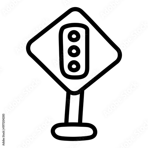 Vector design icon of traffic lights board  