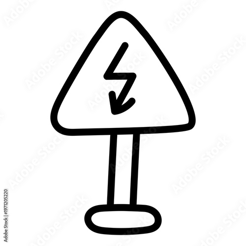 A unique design icon of zigzag road sign load icon of girder 