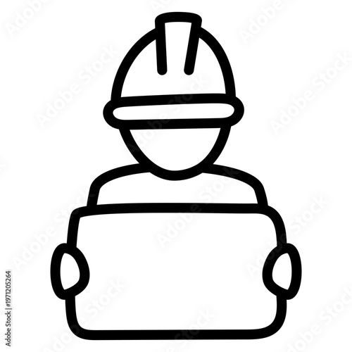 Avatar wearing hard hat, icon of architect 