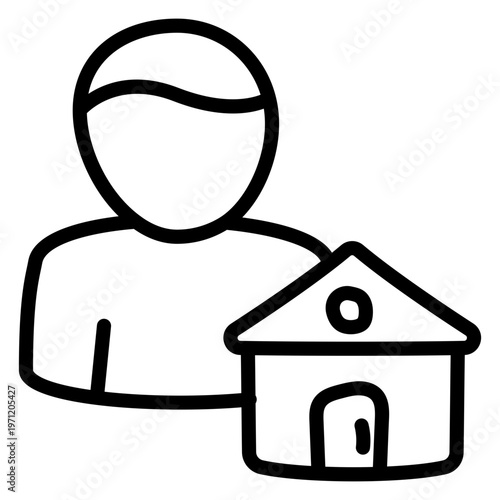 Trendy design icon of homeowner 