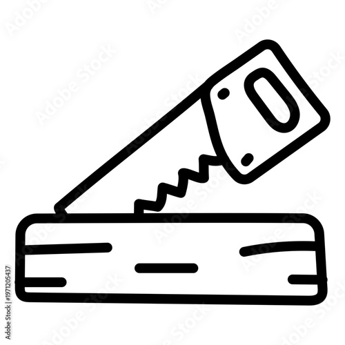 A woodcutting tool icon, vector design of handsaw 