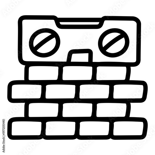 Linear design icon of level tool