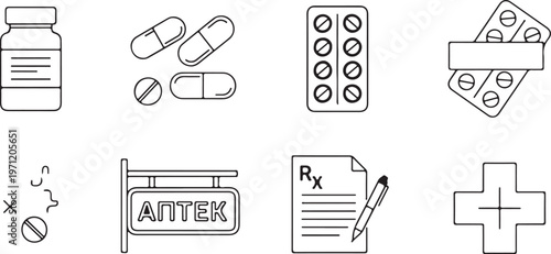 Medical and pharmacy icons