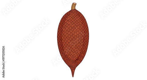 Fresh Salak Fruit Isolated on White Background