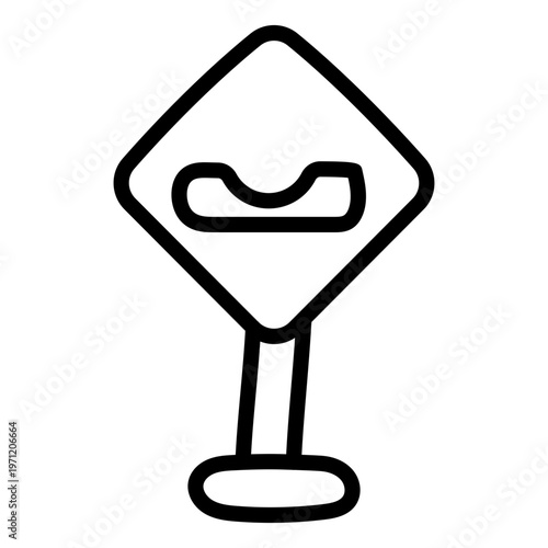 Editable design icon of hump board  