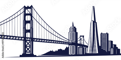 San Francisco: An iconic Bay Area vector silhouette.