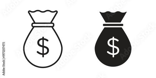 Money bag icon concepts pack. icon set vector illustrations eps10
