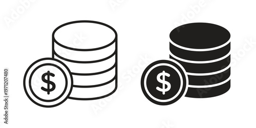 Money coin icon concepts pack. icon set vector illustrations eps10